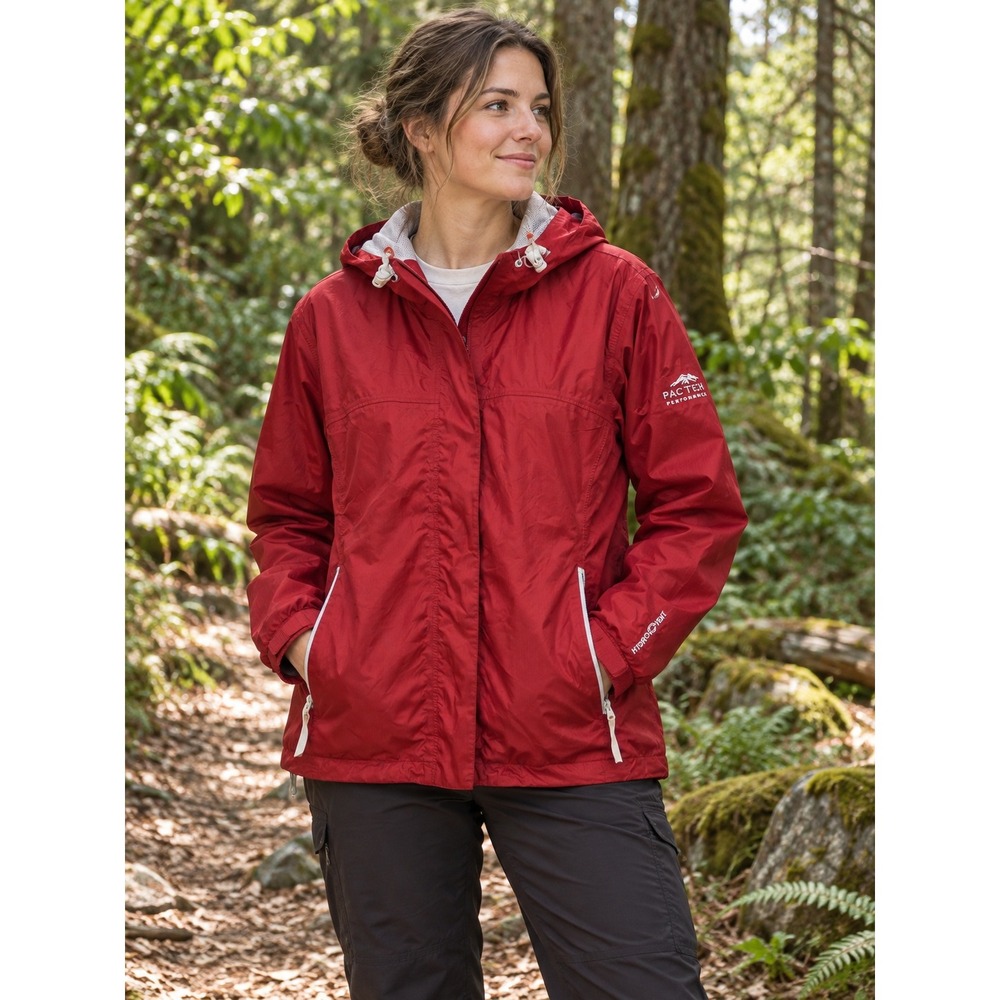 Pacific Trail PacTech Hooded Jacket Womens L Red Gorpcore Outdoor Utility
